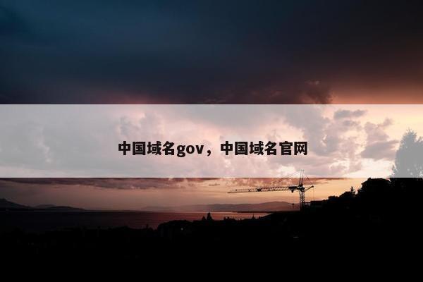 中国域名gov，中国域名官网