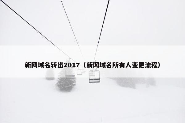 新网域名转出2017(新网域名所有人变更流程)