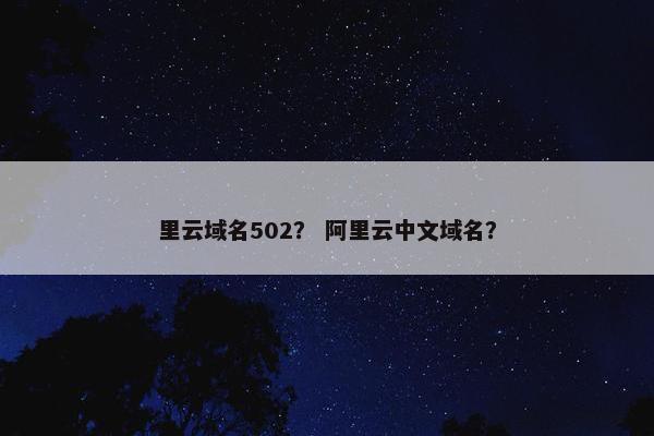 里云域名502？ 阿里云中文域名？