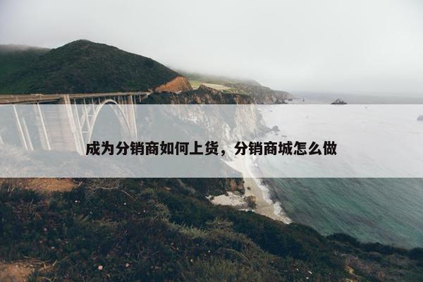 成为分销商如何上货,分销商城怎么做