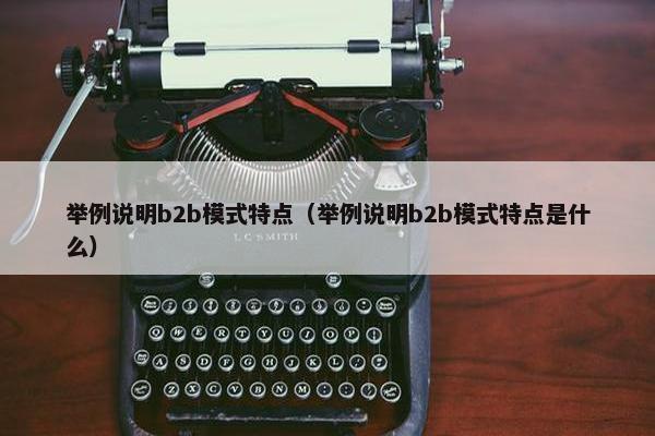 举例说明b2b模式特点（举例说明b2b模式特点是什么）