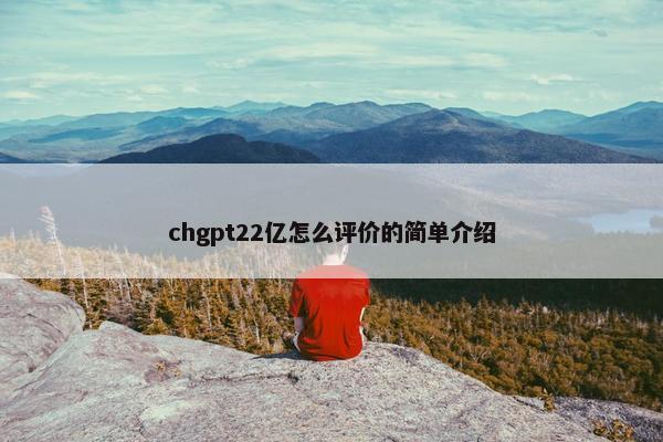 chgpt22亿怎么评价的简单介绍