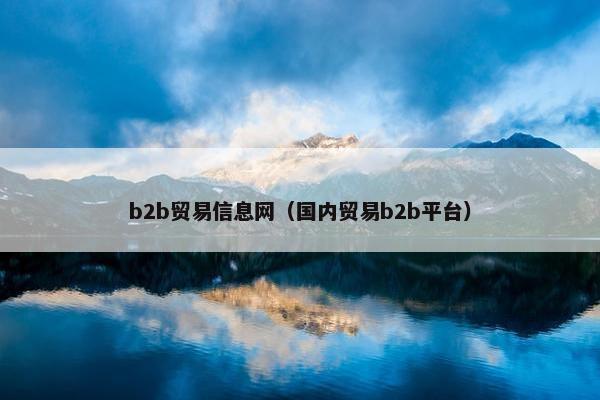 b2b贸易信息网（国内贸易b2b平台）