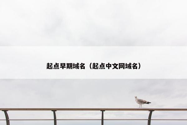 起点早期域名（起点中文网域名）