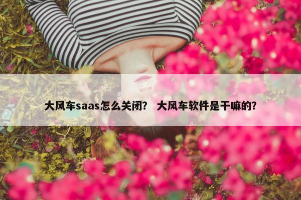 大风车saas怎么关闭？ 大风车软件是干嘛的？