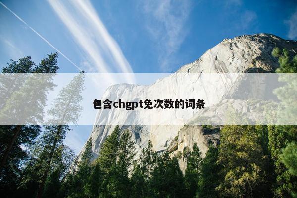 包含chgpt免次数的词条
