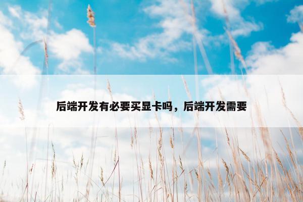 后端开发有必要买显卡吗，后端开发需要