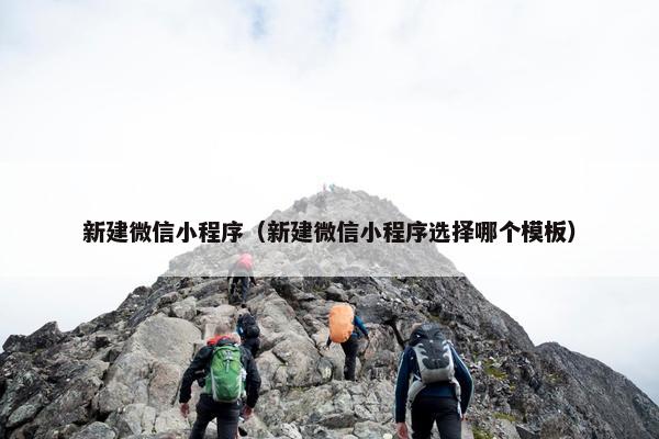 新建微信小程序（新建微信小程序选择哪个模板）