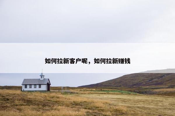 如何拉新客户呢，如何拉新赚钱