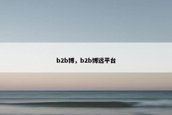 b2b博，b2b博远平台