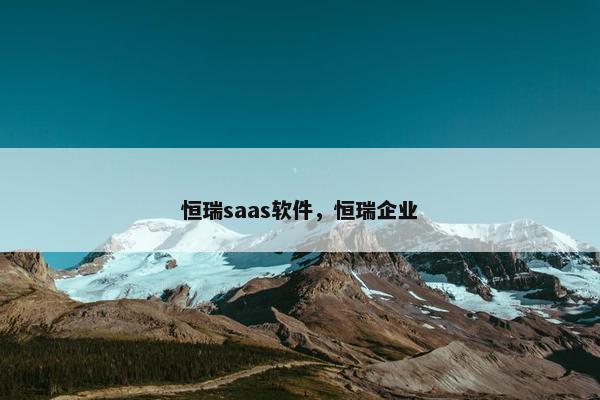 恒瑞saas软件，恒瑞企业