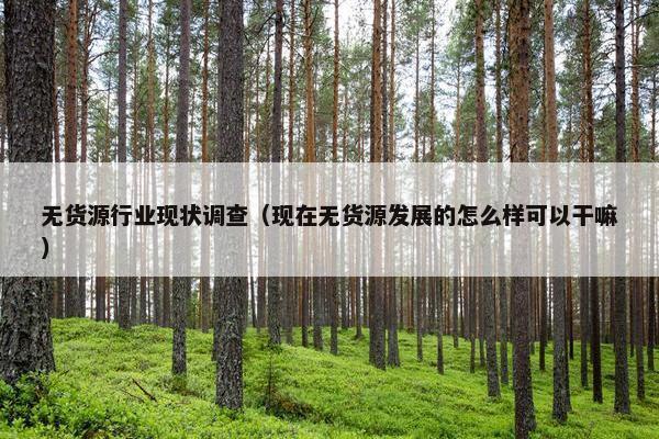 无货源行业现状调查（现在无货源发展的怎么样可以干嘛）