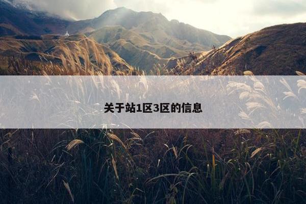 关于站1区3区的信息