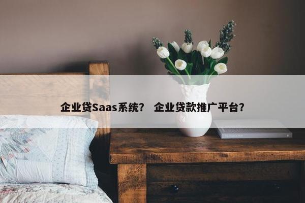 企业贷Saas系统？ 企业贷款推广平台？