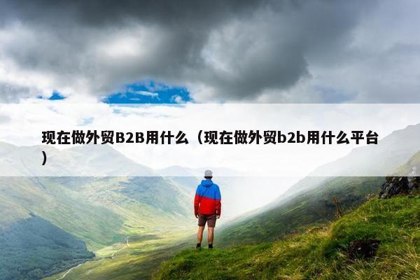现在做外贸B2B用什么（现在做外贸b2b用什么平台）