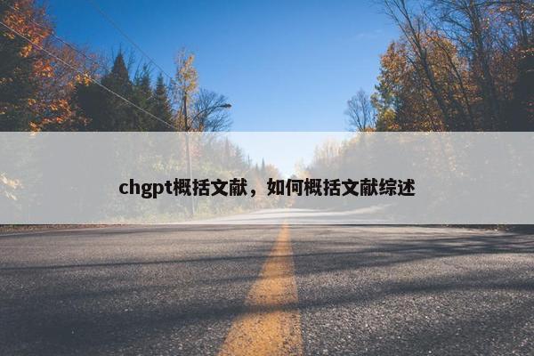 chgpt概括文献，如何概括文献综述