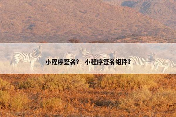 小程序签名？ 小程序签名组件？