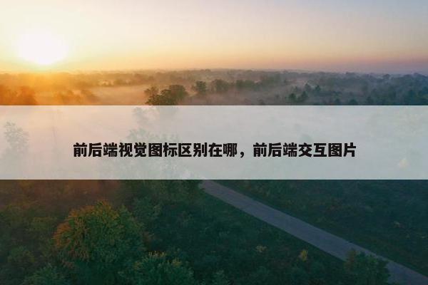前后端视觉图标区别在哪，前后端交互图片