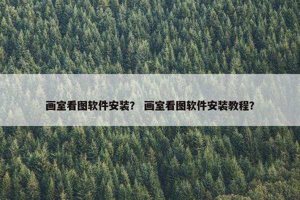 画室看图软件安装？ 画室看图软件安装教程？