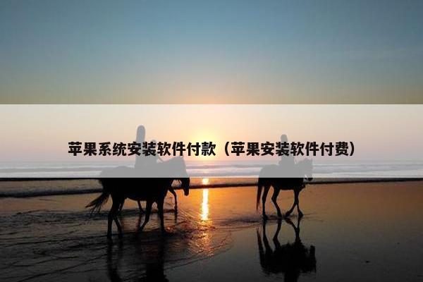 苹果系统安装软件付款（苹果安装软件付费）