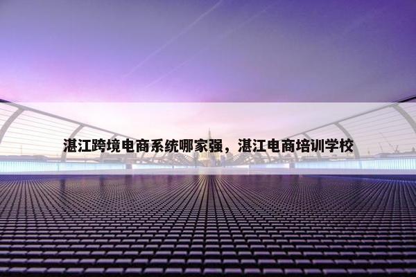 湛江跨境电商系统哪家强，湛江电商培训学校