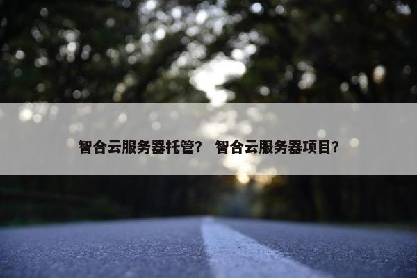 智合云服务器托管？ 智合云服务器项目？