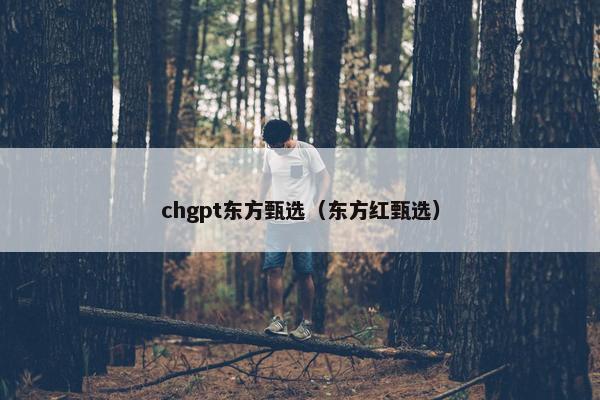 chgpt东方甄选（东方红甄选）