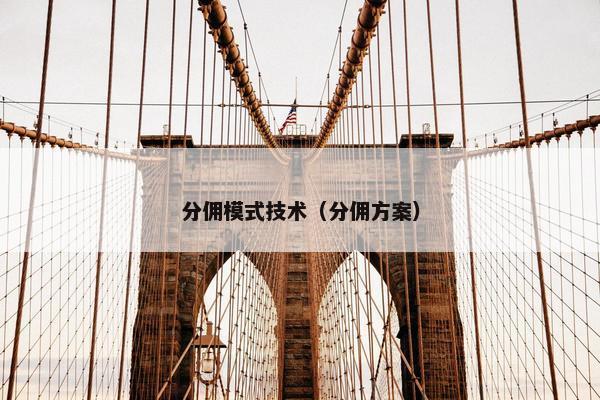 分佣模式技术（分佣方案）