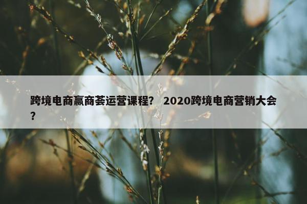 跨境电商赢商荟运营课程？ 2020跨境电商营销大会？