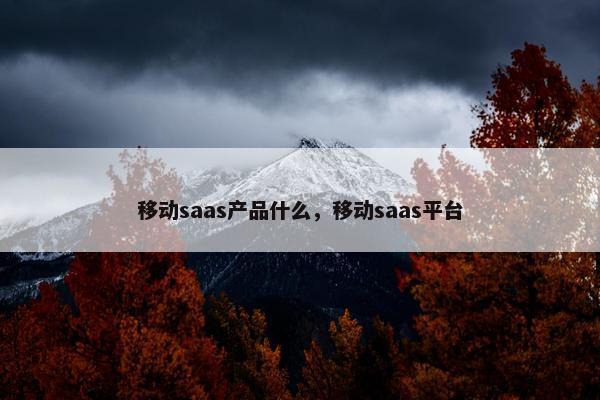 移动saas产品什么，移动saas平台