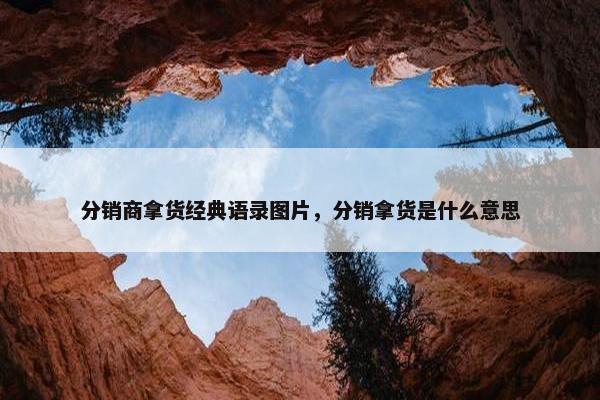 分销商拿货经典语录图片，分销拿货是什么意思