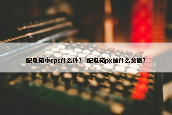配电箱中cps什么件？ 配电箱px是什么意思？