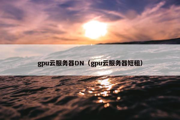 gpu云服务器DN（gpu云服务器短租）