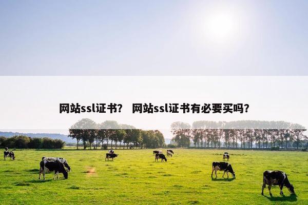 网站ssl证书？ 网站ssl证书有必要买吗？