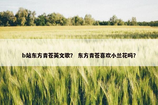 b站东方青苍英文歌？ 东方青苍喜欢小兰花吗？
