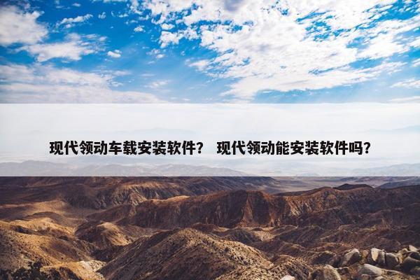 现代领动车载安装软件？ 现代领动能安装软件吗？
