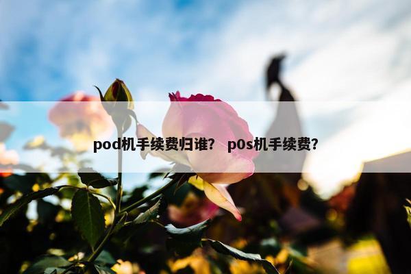 pod机手续费归谁？ p0s机手续费？
