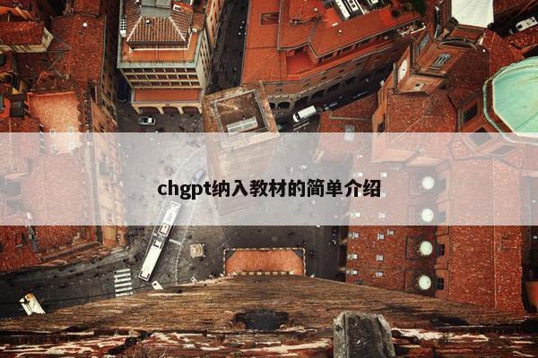 chgpt纳入教材的简单介绍